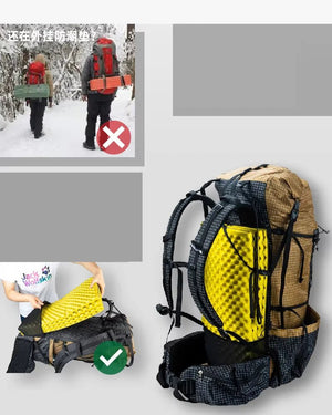 Sac à dos de randonnée / trekking imperméable UHMWPE 46L + 10L 880g "3F UL GEAR - Qi Dian Pro" - Planète Rando