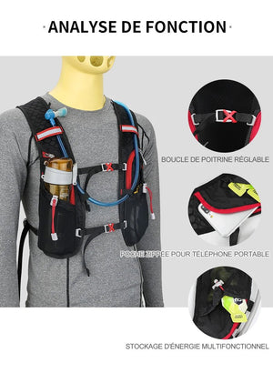 Sac à dos d'hydratation ultraléger 5L pour ados / adultes running & trail "Outdoor Inoxto - Topspeed" - Planète Rando