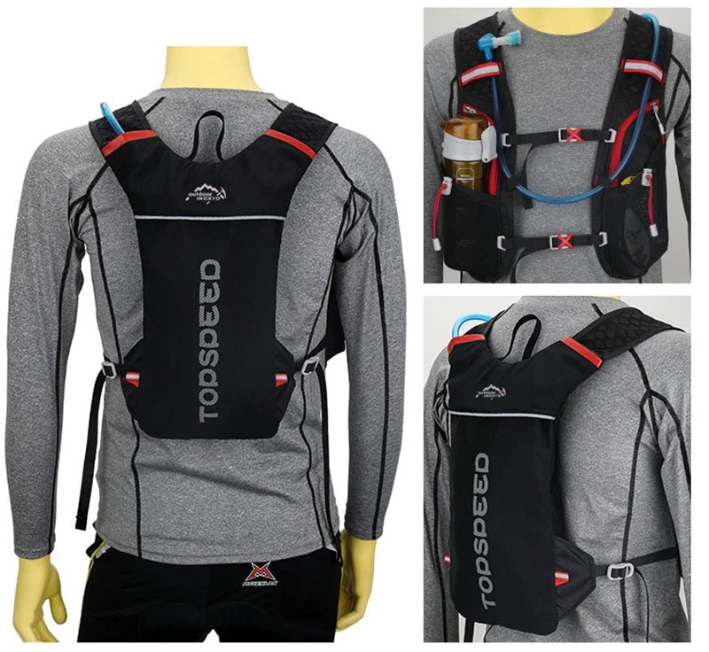 Sac à dos d'hydratation ultraléger 5L pour ados / adultes running & trail "Outdoor Inoxto - Topspeed" - Planète Rando