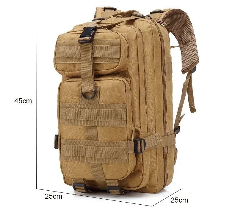 Sac à dos tactique, survie, EDC, bushcraft, chasse 900D avec système Molle "QT & QY - 3P Tactical Backpack 30L" - Planète Rando