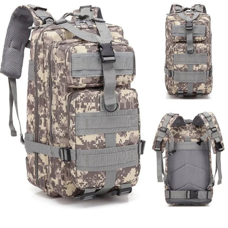 Sac à dos tactique, survie, EDC, bushcraft, chasse 900D avec système Molle "QT & QY - 3P Tactical Backpack 30L" - Planète Rando