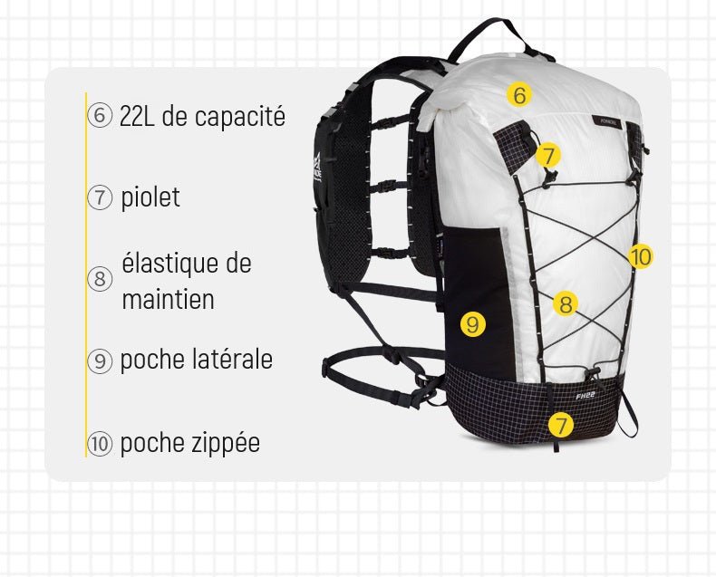 Sac à dos ultraléger 22L pour le trail et la randonnée en montagne "Aonijie - C9115" - Planète Rando