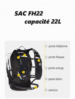 Sac à dos ultraléger 22L pour le trail et la randonnée en montagne "Aonijie - C9115" - Planète Rando