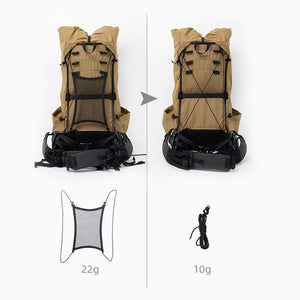 Sac à dos ultraléger / ultralight backpack 35L + 10L avec tissu imperméable UHMWPE 1kg "3F Ul Gear - Tianshan 45L" - Planète Rando