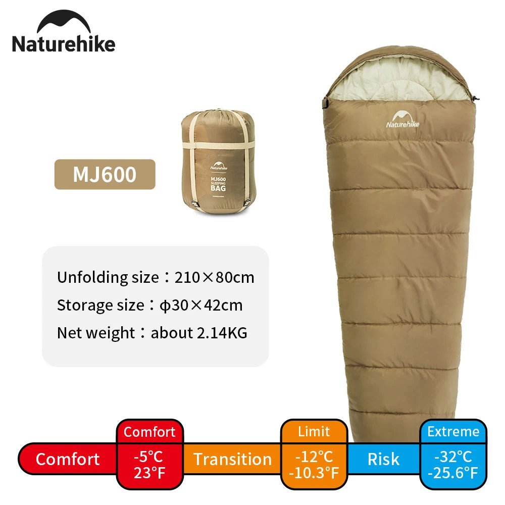 Sac de couchage synthétique en coton imperméable "Naturehike - MJ Series +4°C / - 5°C Confort" - Planète Rando