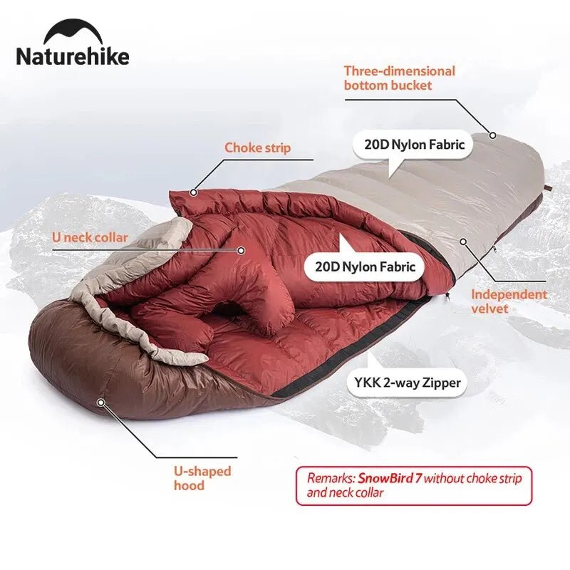 Sac de couchage ultraléger en Duvet de Canard 650FP à partir de 820g "Naturehike - Snowbird series" - Planète Rando