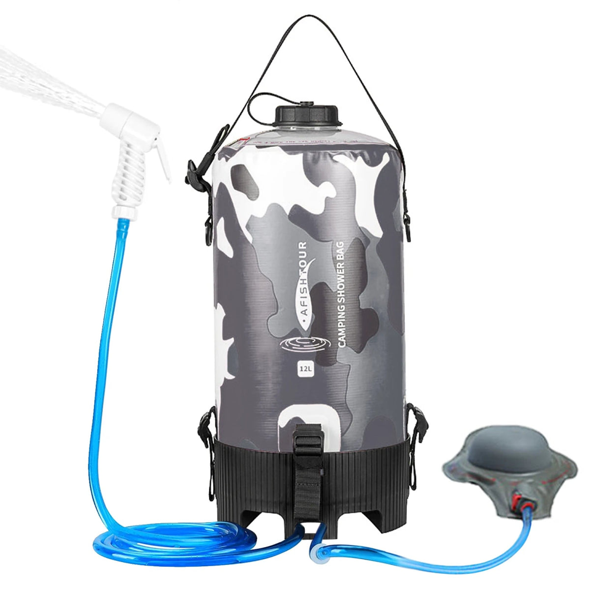 Sac de douche portable pour camping à pression en PVC 12L "Afishtour - Camping Shower Bag" - Planète Rando