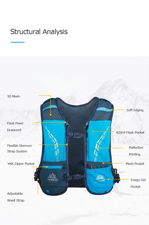 Sac d'hydratation pour le trail et la course à pied AGILE WRAP 5L 167g "AONIJIE - C9102" - Planète Rando