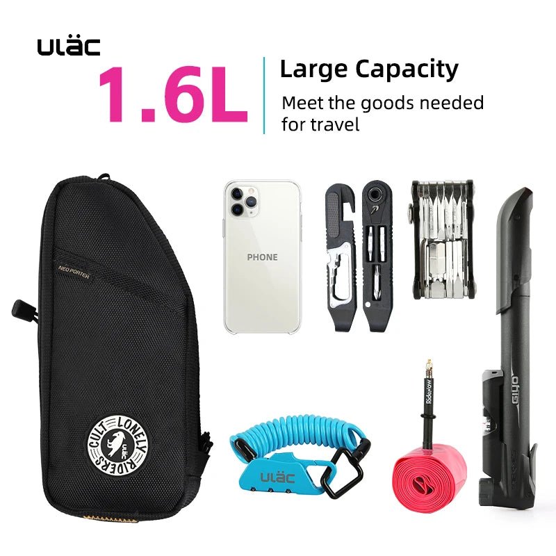 Sacoche de cadre de vélo en tissu durable ultraléger pour vélo, gravel, vtt, vtc 1600ml "Uläc - Neo porter TB1" - Planète Rando