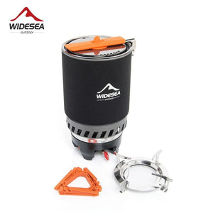 Système de cuisson, popote de camping / bivouac avec réchaud 16000BTU intégré 635g "Widesea - WSJC - 003" - Planète Rando