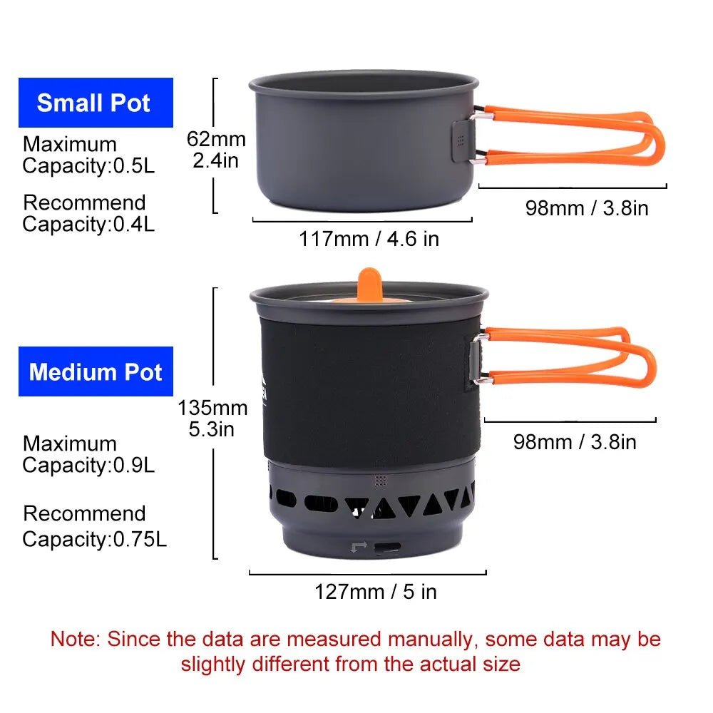 Système de cuisson, popote de camping / bivouac avec réchaud intégré 11000BTU 550g "Widesea - WSJC - 002" - Planète Rando