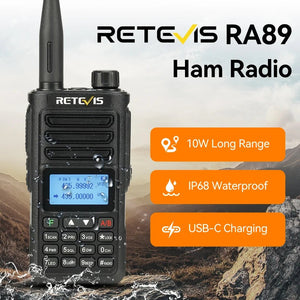 Talkie - walkie radio de Communication longue portée radio bidirectionnel FM VHF UHF étanche 10W "Retevis - RA89" - Planète Rando