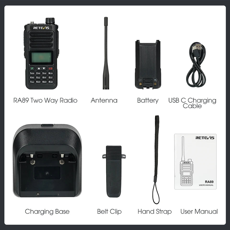 Talkie - walkie radio de Communication longue portée radio bidirectionnel FM VHF UHF étanche 10W "Retevis - RA89" - Planète Rando