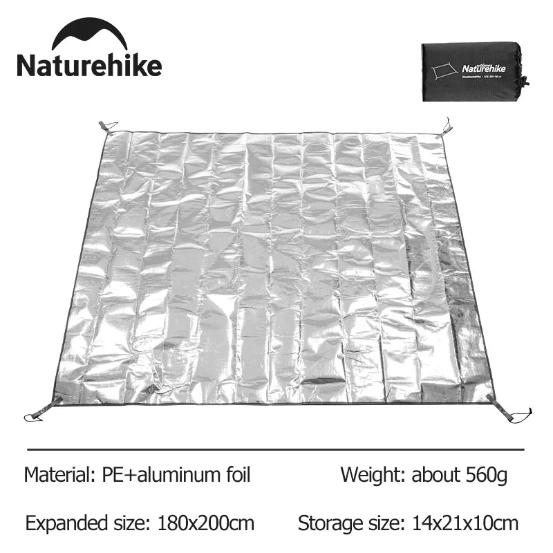 Tapis de sol de camping étanche, feuille d'aluminium PE multifonctionnelle, polymère de pique - nique "Naturehike - NH20FCD03" - Planète Rando