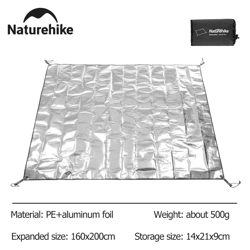 Tapis de sol de camping étanche, feuille d'aluminium PE multifonctionnelle, polymère de pique - nique "Naturehike - NH20FCD03" - Planète Rando