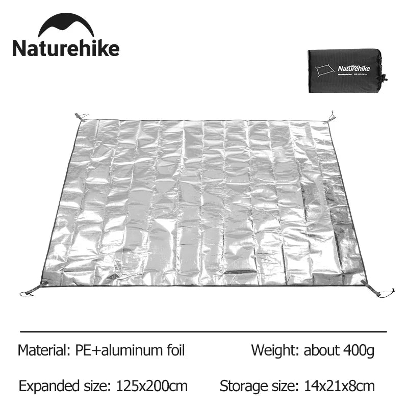 Tapis de sol de camping étanche, feuille d'aluminium PE multifonctionnelle, polymère de pique - nique "Naturehike - NH20FCD03" - Planète Rando