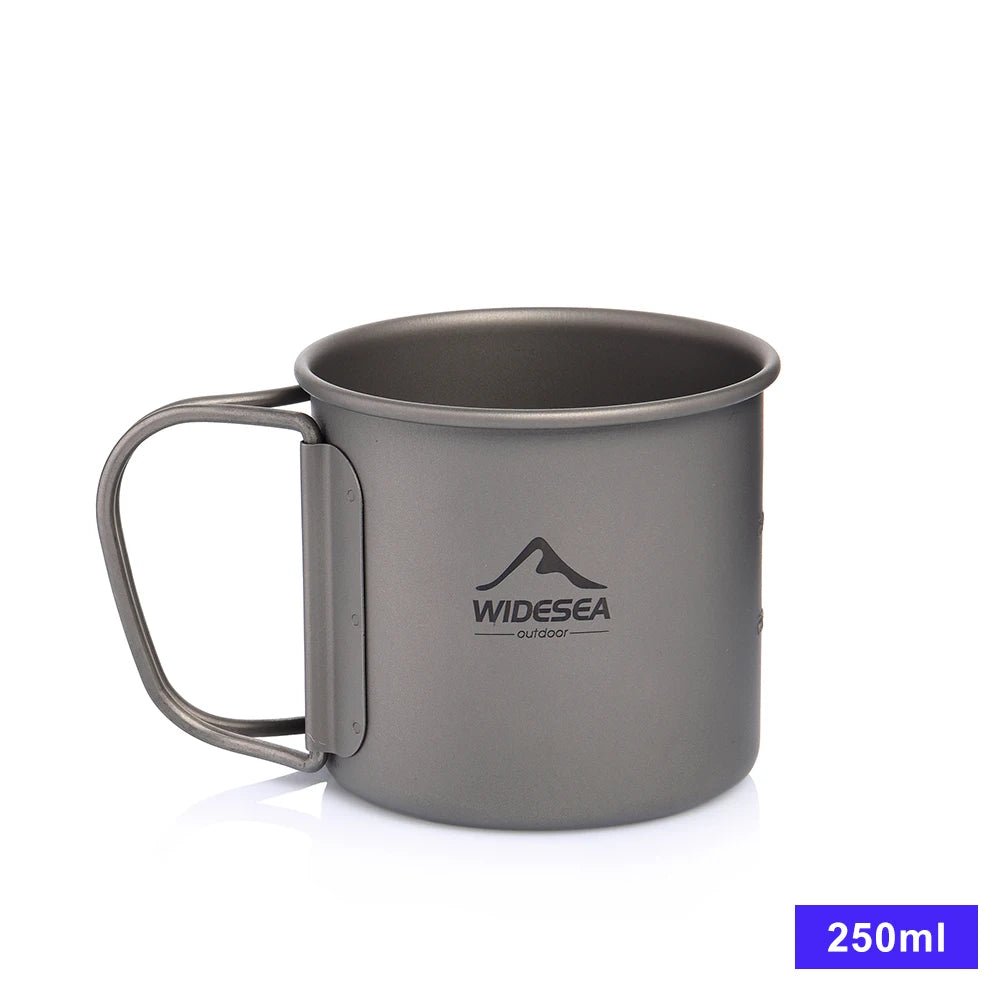 Tasse de camping en titane 200ml - 750ml à partir de 43g "Widesea - camping mug cup" - Titanium Cup 250ML | Planète Rando