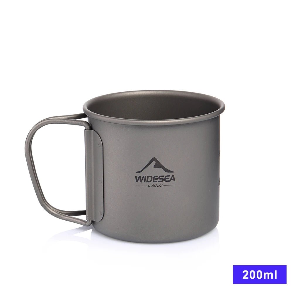 Tasse de camping en titane 200ml - 750ml à partir de 43g "Widesea - camping mug cup" - Titanium Cup 200ML | Planète Rando