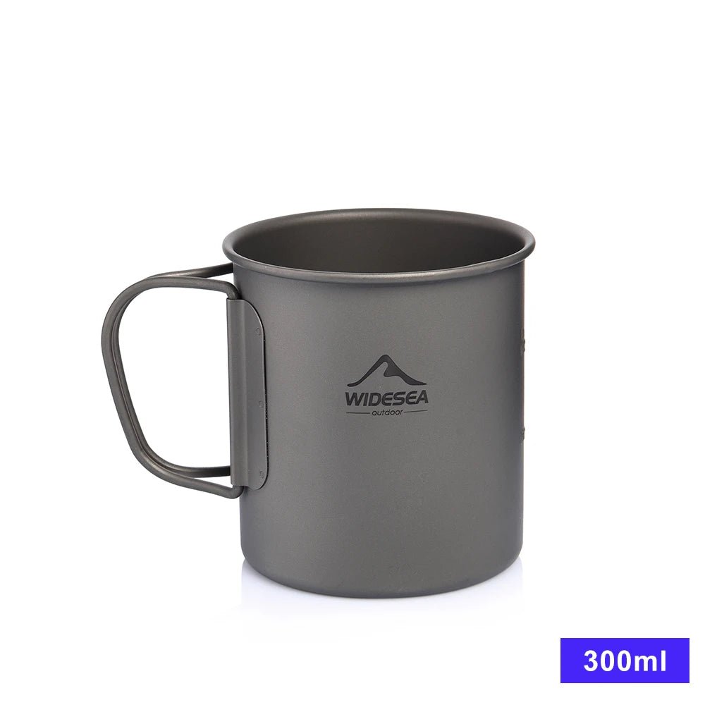 Tasse de camping en titane 200ml - 750ml à partir de 43g "Widesea - camping mug cup" - Titanium Cup 300ML | Planète Rando