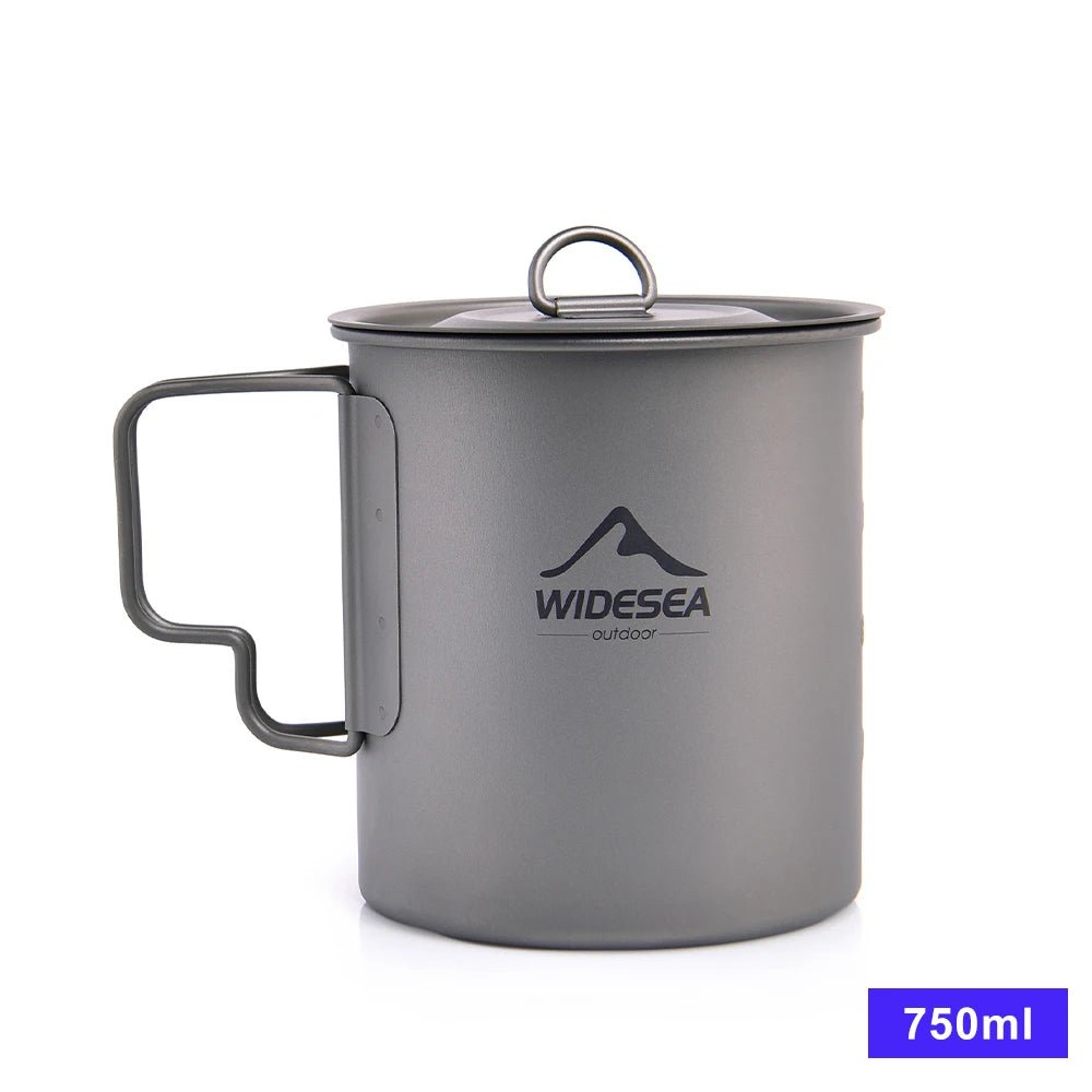 Tasse de camping en titane 200ml - 750ml à partir de 43g "Widesea - camping mug cup" - Titanium Cup 750ML | Planète Rando