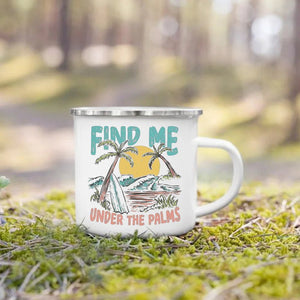 Tasse de camping imprimée en émail 360ml "Camping mug - Adventure life" - Planète Rando