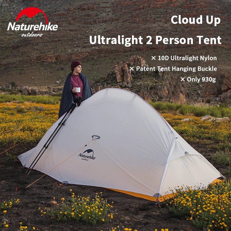 Tente à double - parois ultralégère pour la randonnée, le trekking, le bivouac 2 personnes 930g "Naturehike – Cloud Up Ultralight 10D" - Planète Rando