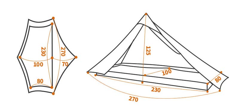 Tente de bivouac ultra - légère pour 1 personne à double - parois 955g "3F UL GEAR - Lanshan 1" - Planète Rando