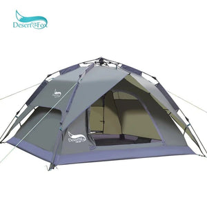 Tente de camping automatique, tente familiale pour 3 à 4 personnes à double couche 3,4kg "Desert&Fox - S022 - ZDZ" - Planète Rando