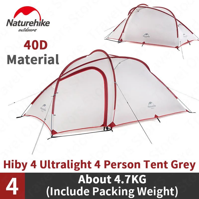 Tente double-parois pour le camping / bivouac 3 personnes 3,2kg "Naturehike - Hiby" - Planète Rando