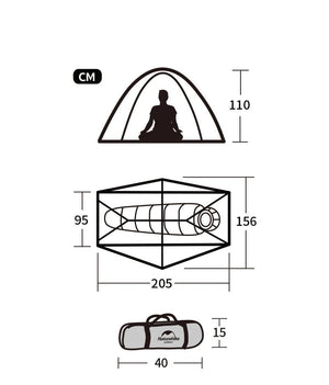 Tente randonnée / bikepacking ultralégère à double - parois 1,3kg pour 1 personne "Naturehike - Spider 1" - Planète Rando