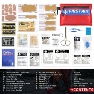 Trousse de premiers secours, kit médical certifié dans une pochette ultralégère et étanche 107 pièces 315g "RHINO RESCUE - First Aid Kit Ultralight" - Planète Rando