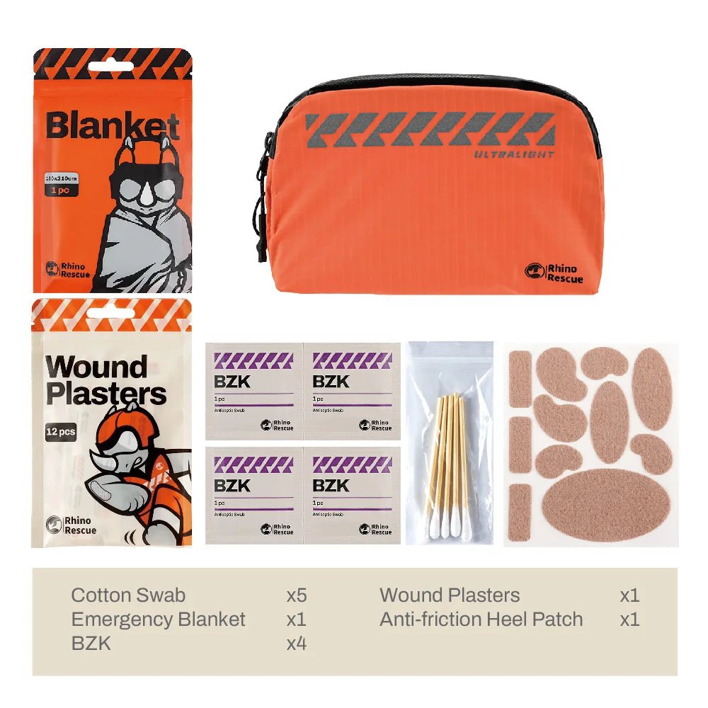 Trousse de premiers secours portable, légère et étanche pour les sports en extérieur 100g "RHINO RESCUE - Ultralight First Aid mini" - Planète Rando