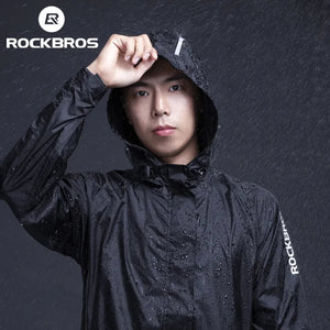 Veste imperméable ultralight respirante et réfléchissant à capuche 260g "ROCKBROS - YPY013BK" - Planète Rando