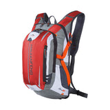 Un Sac à dos imperméable ultraléger 550g "Raptors Sports - Rucksack 18L" rouge et gris, parfait pour les aventures en plein air avec des sangles dessus.