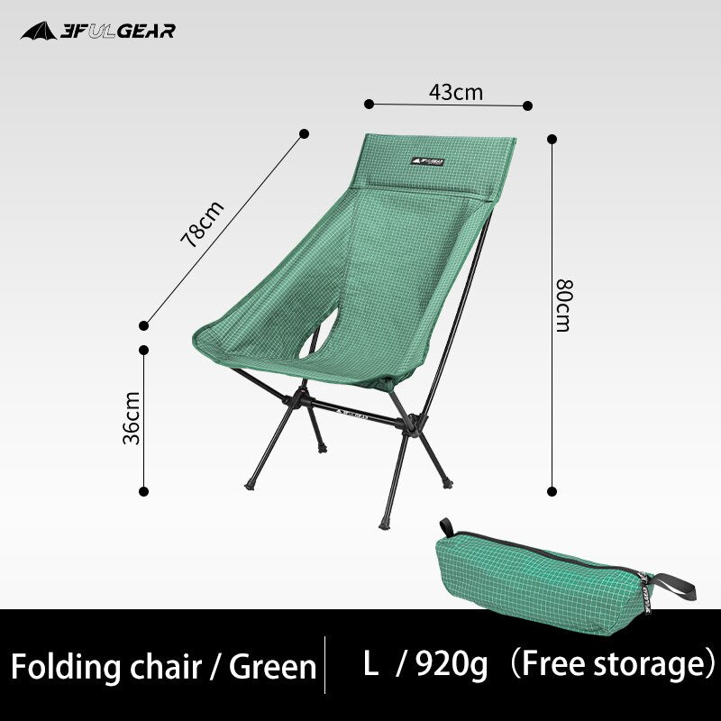 Chaise pliante en aluminium portable & ultraléger "3F UL GEAR - Picnic chair" - Vert - L | Planète Rando