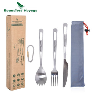 Couverts de camping en titane d'excellente qualité "Boundless Voyage - Titanium cut'ery Set" - Ti1050T | Planète Rando