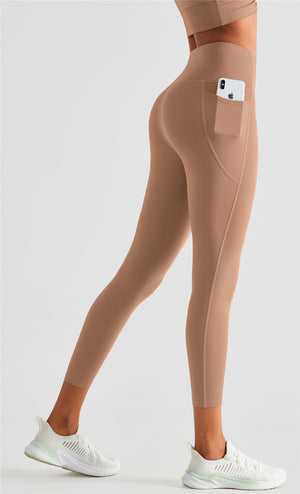 Leggings de sport taille haute avec poches latérales 220g "Dahnvi - Leggings fit" - | Planète Rando