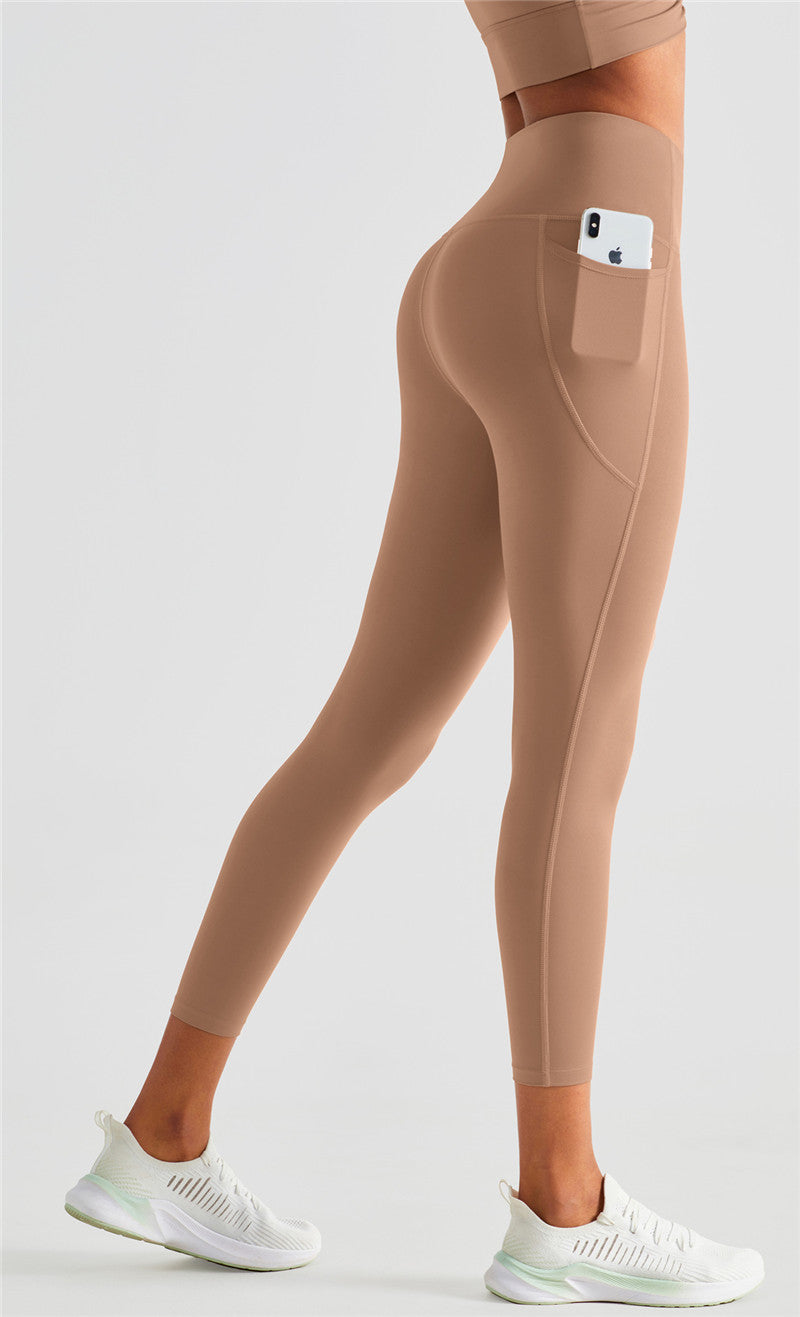 Leggings de sport taille haute avec poches latérales 220g "Dahnvi - Leggings fit" - | Planète Rando