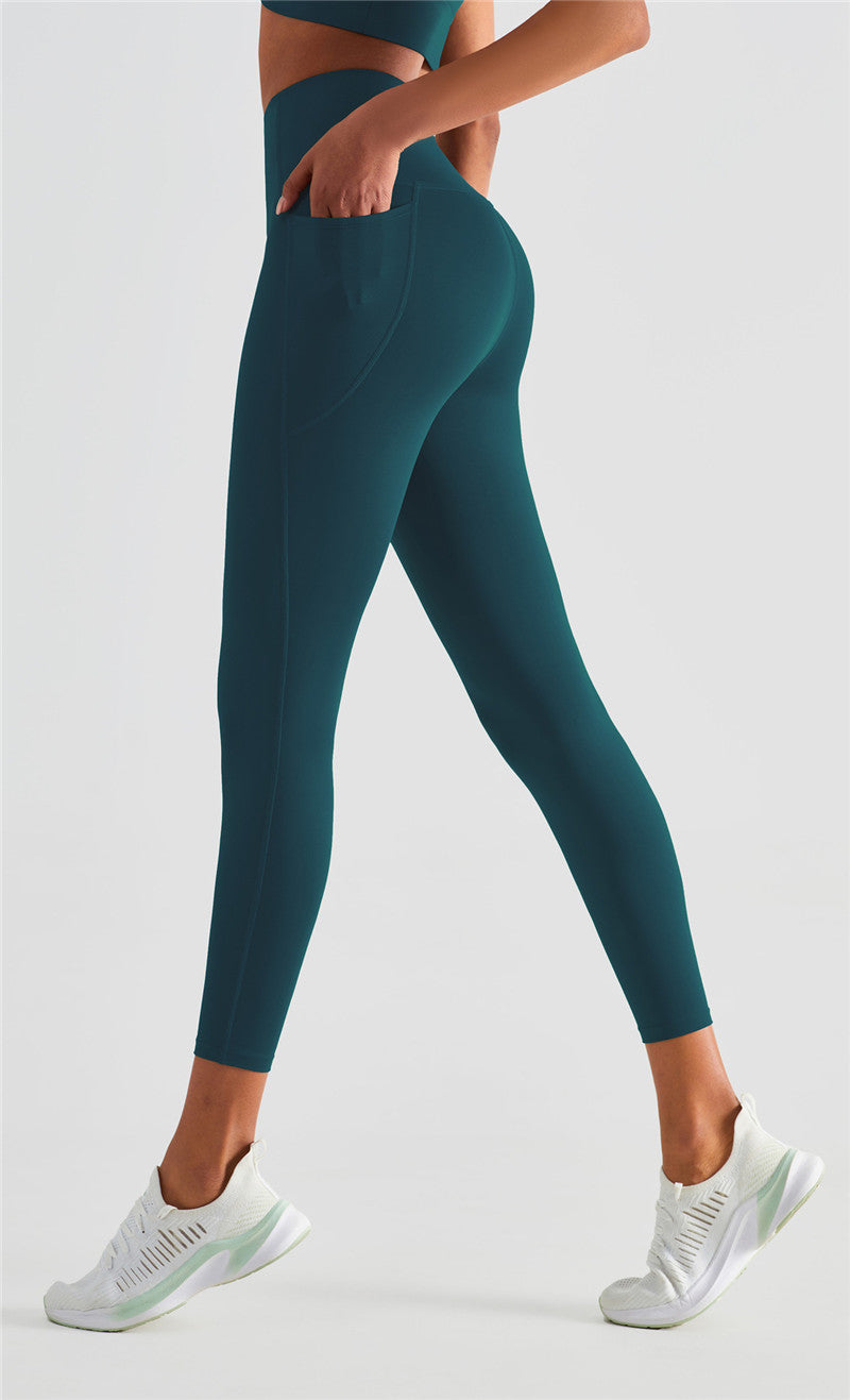 Leggings de sport taille haute avec poches latérales 220g "Dahnvi - Leggings fit" - | Planète Rando