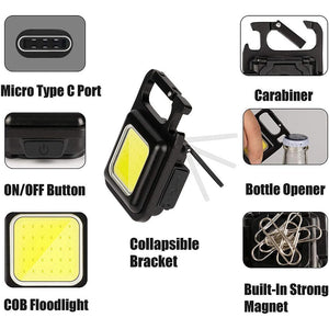 Mini-lampe de poche portable à LED avec porte-clés et tire-bouchon "GoodOutdoor - R3-1000" - | Planète Rando