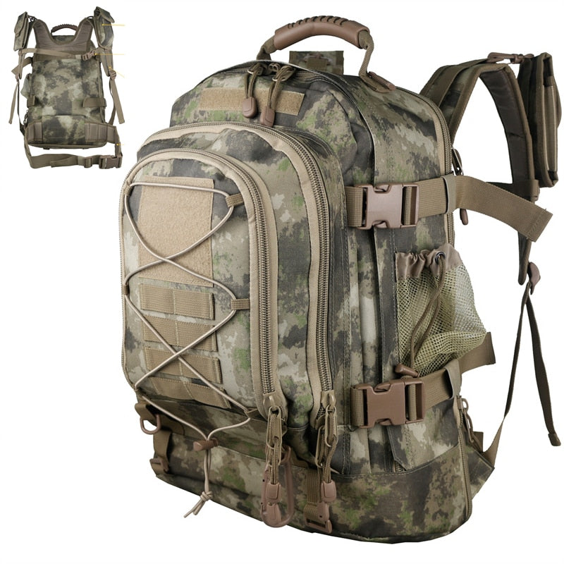 Un sac à dos camouflage LQARMY parfait pour les aventures en plein air.