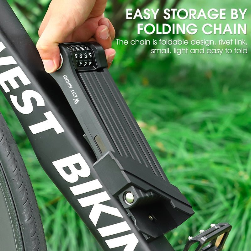 Anti-vol pour vélo / VTT en acier 8mm d'épaisseur "West Biking - Folding Lock" - | Planète Rando