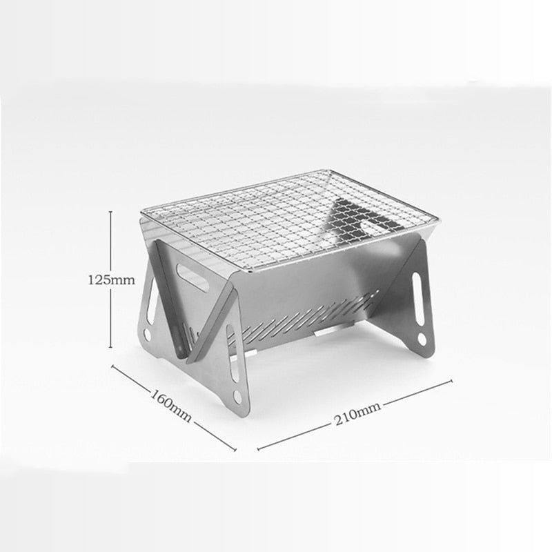 Barbecue de camping portable et pliable en acier inoxydable "Into - Grill BBQ" - | Planète Rando