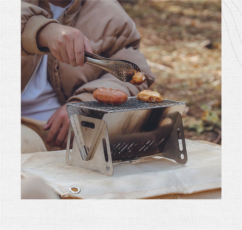 Barbecue de camping portable et pliable en acier inoxydable "Into - Grill BBQ" - | Planète Rando