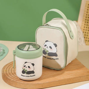 Boîte à lunch / bento en acier inoxydable 304 pour enfants 530ml "Dear Little - Lunch box" - Panda Bag | Planète Rando