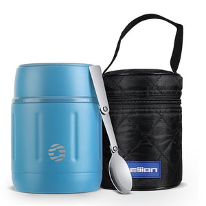 Boite à lunch en acier inoxydable avec cuillère pliante 500ml "FEIJIAN - Lunch box" - Bleu turquoise | Planète Rando