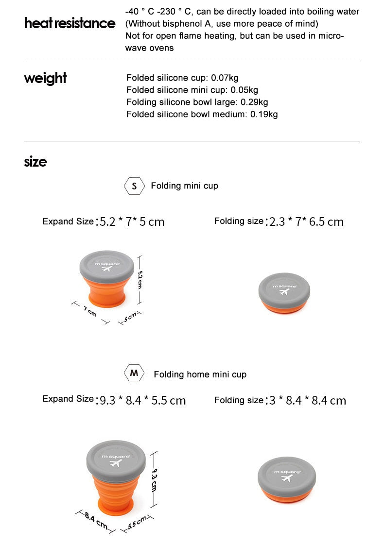 Bol pliable en silicone de qualité alimentaire "M-square - HLT0061" - | Planète Rando