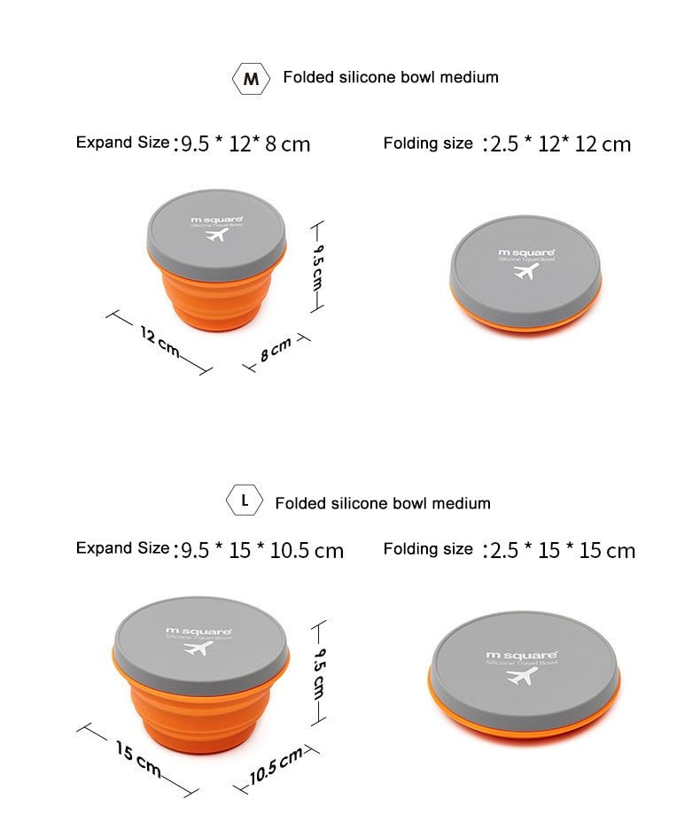 Bol pliable en silicone de qualité alimentaire "M-square - HLT0061" - | Planète Rando