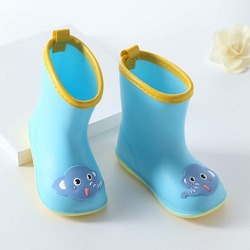 Bottes de pluie imperméables pour enfants (1-12 ans) "Jiiyello - D03223" - Bleu / Semelle intérieure 13,5 cm | Planète Rando