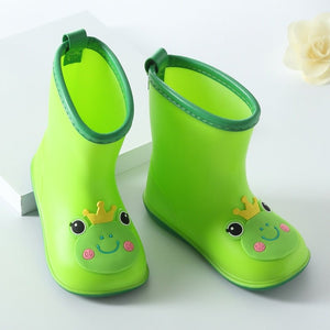 Bottes de pluie imperméables pour enfants (1-12 ans) "Jiiyello - D03223" - Vert / Semelle intérieure 13,5 cm | Planète Rando